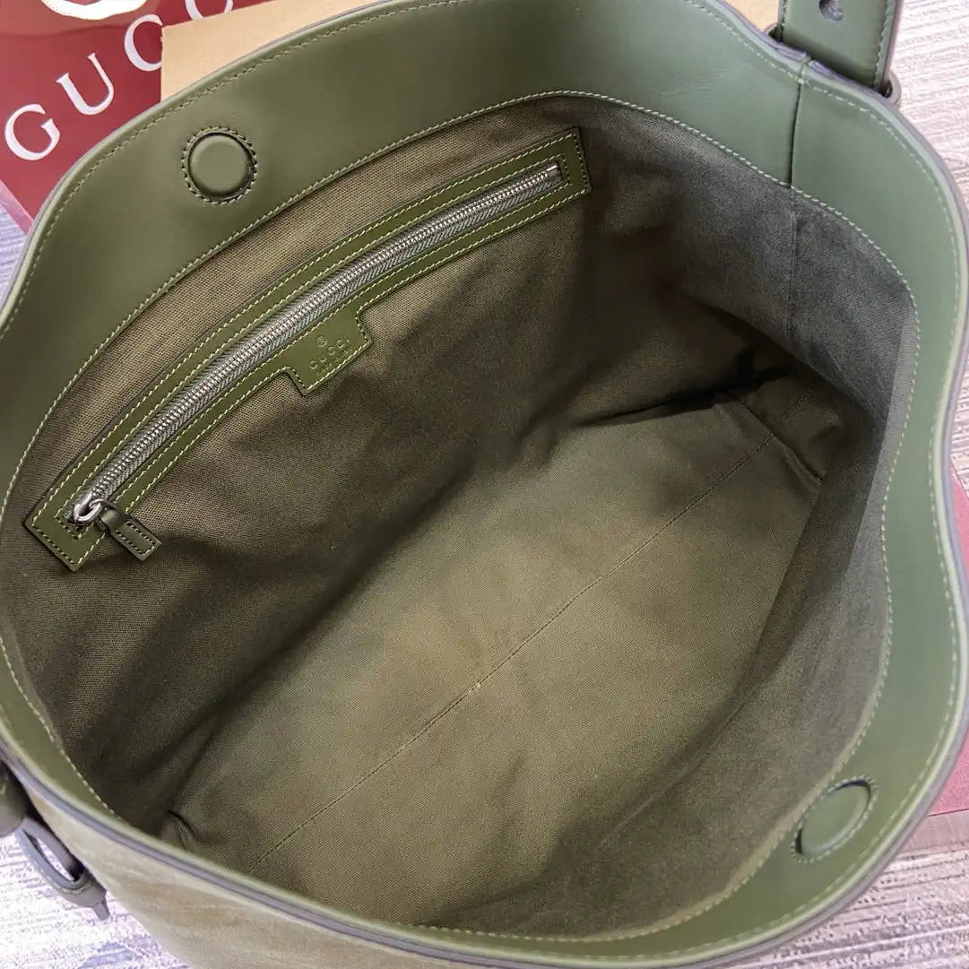 Gucci 850926 Gucci Beatrix Medium Tote Bag Green Suede