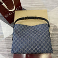 Gucci 850926 Gucci Beatrix Medium Tote Bag Navy Blue GG canvas