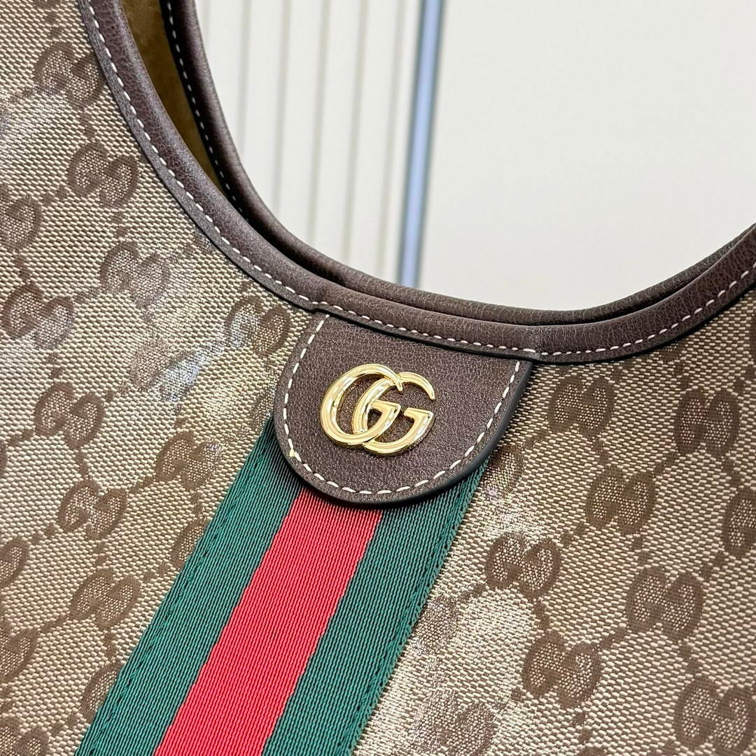 Gucci 853971 Giglio large tote bag Variation sand and brown GG fabric