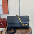 Gucci 857362 Large Shoulder With Chain Bag Leather Black GG - Default Title - View 1
