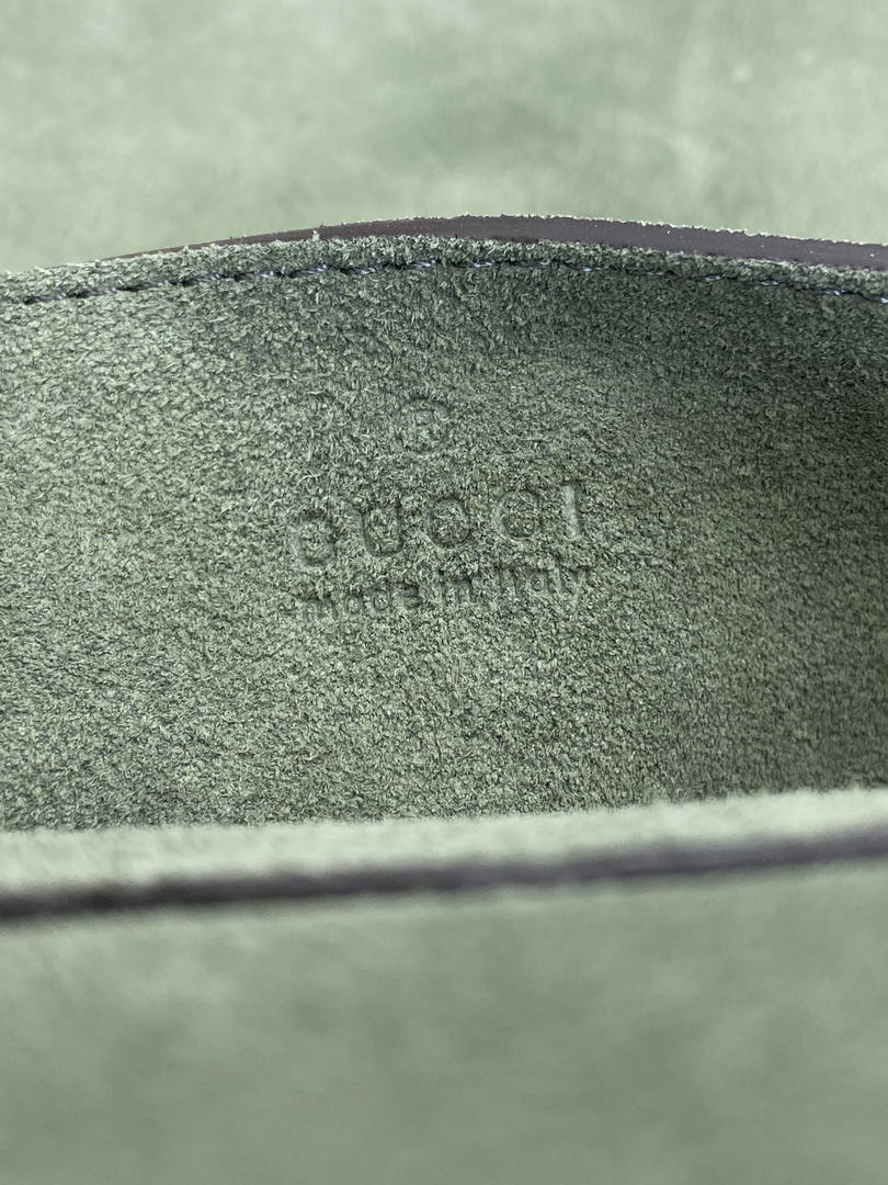 Gucci 857362 Large Shoulder With Chain Bag Suede Green GG