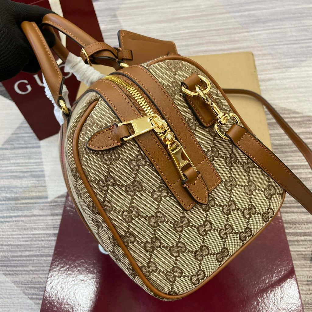Gucci 857595 Ophidia Medium Boston Bag Brown