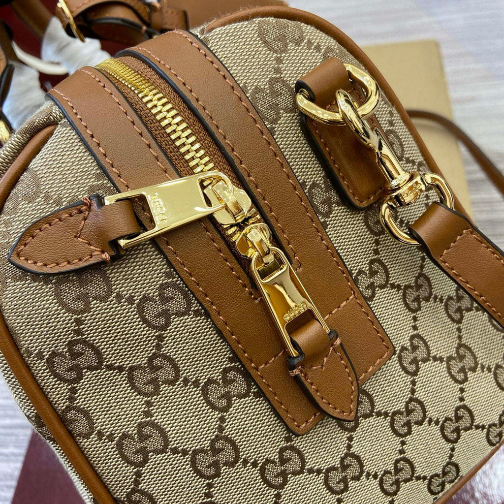 Gucci 857595 Ophidia Medium Boston Bag Brown