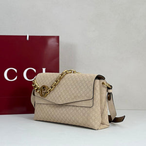Gucci 857622 Medium Shoulder Bag Suede Beige GG - Default Title - View 2