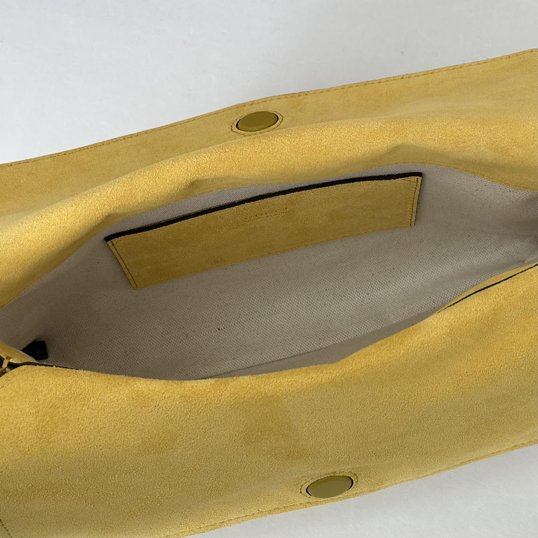 Gucci 857622 Medium Shoulder Bag Suede Yellow GG