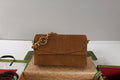 Gucci 857622 Medium Shoulder Bag Suede Dark BROWN GG