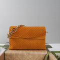 Gucci 857622 Medium Shoulder Bag Suede Orange Brown GG - Default Title - View 1
