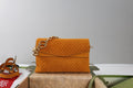 Gucci 857622 Medium Shoulder Bag Suede Orange Brown GG