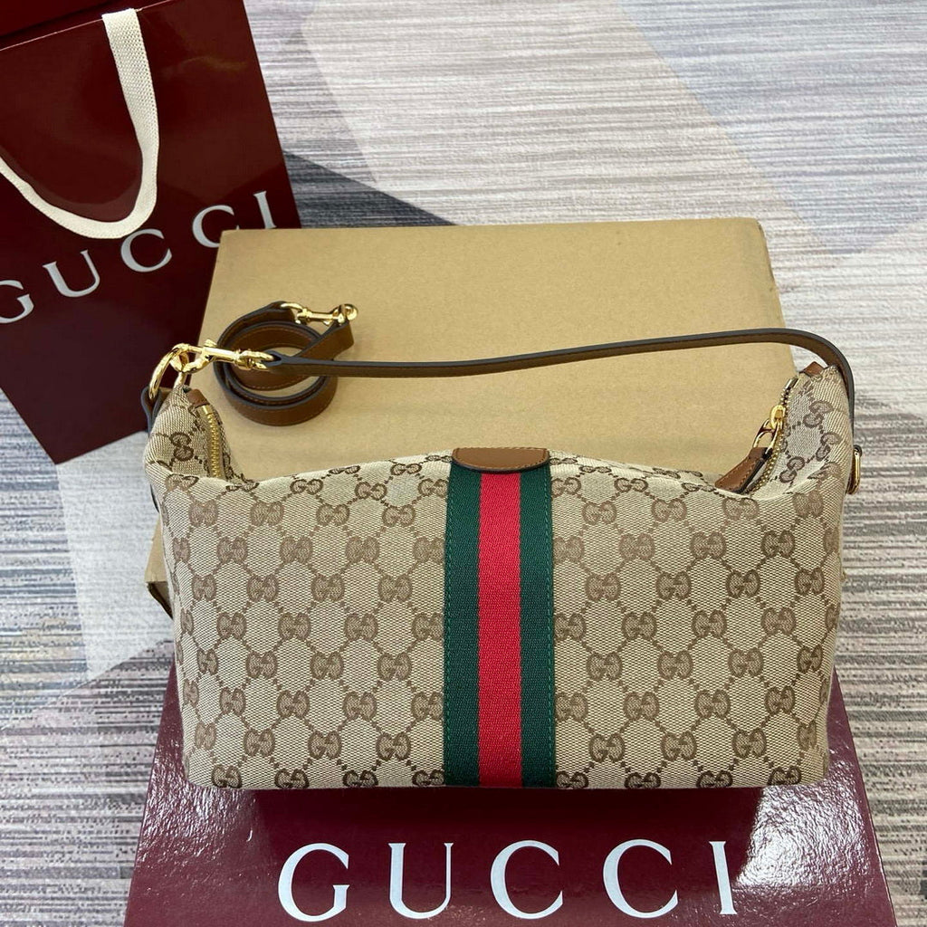 Gucci 857799 Gucci Vanity Medium Top Handle Bag Brown