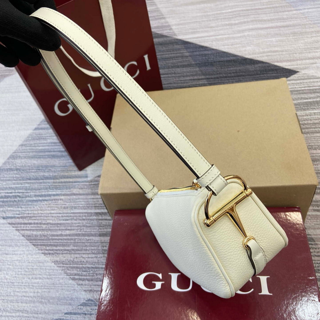 Gucci 860784 Gucci Half Horsebit Mini Bag White