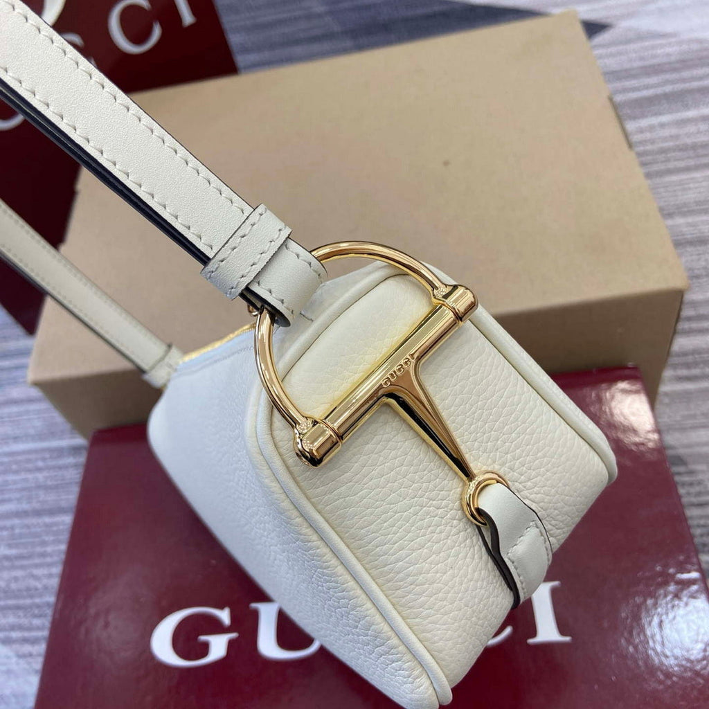 Gucci 860784 Gucci Half Horsebit Mini Bag White