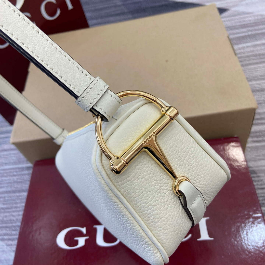 Gucci 860784 Gucci Half Horsebit Mini Bag White