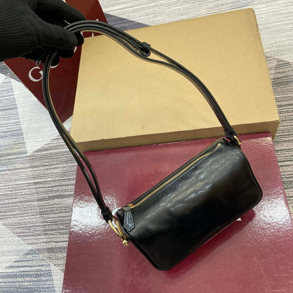 Gucci 860784 Gucci Half Horsebit Mini Shoulder Bag Black