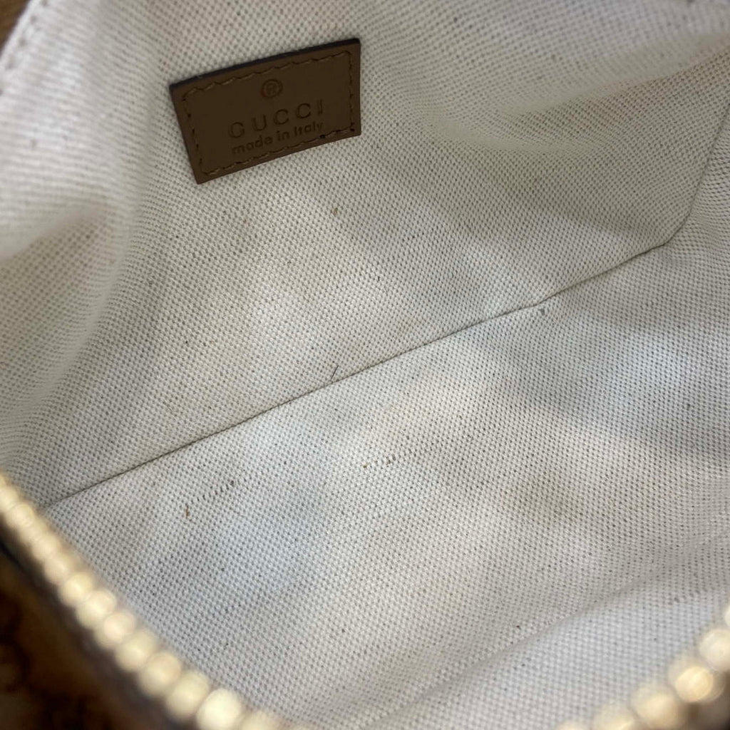 Gucci 860784 Gucci Half Horsebit Mini Shoulder Bag Brown GG Suede