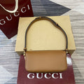 Gucci 860784 Gucci Half Horsebit Mini Shoulder Bag Brown Leather