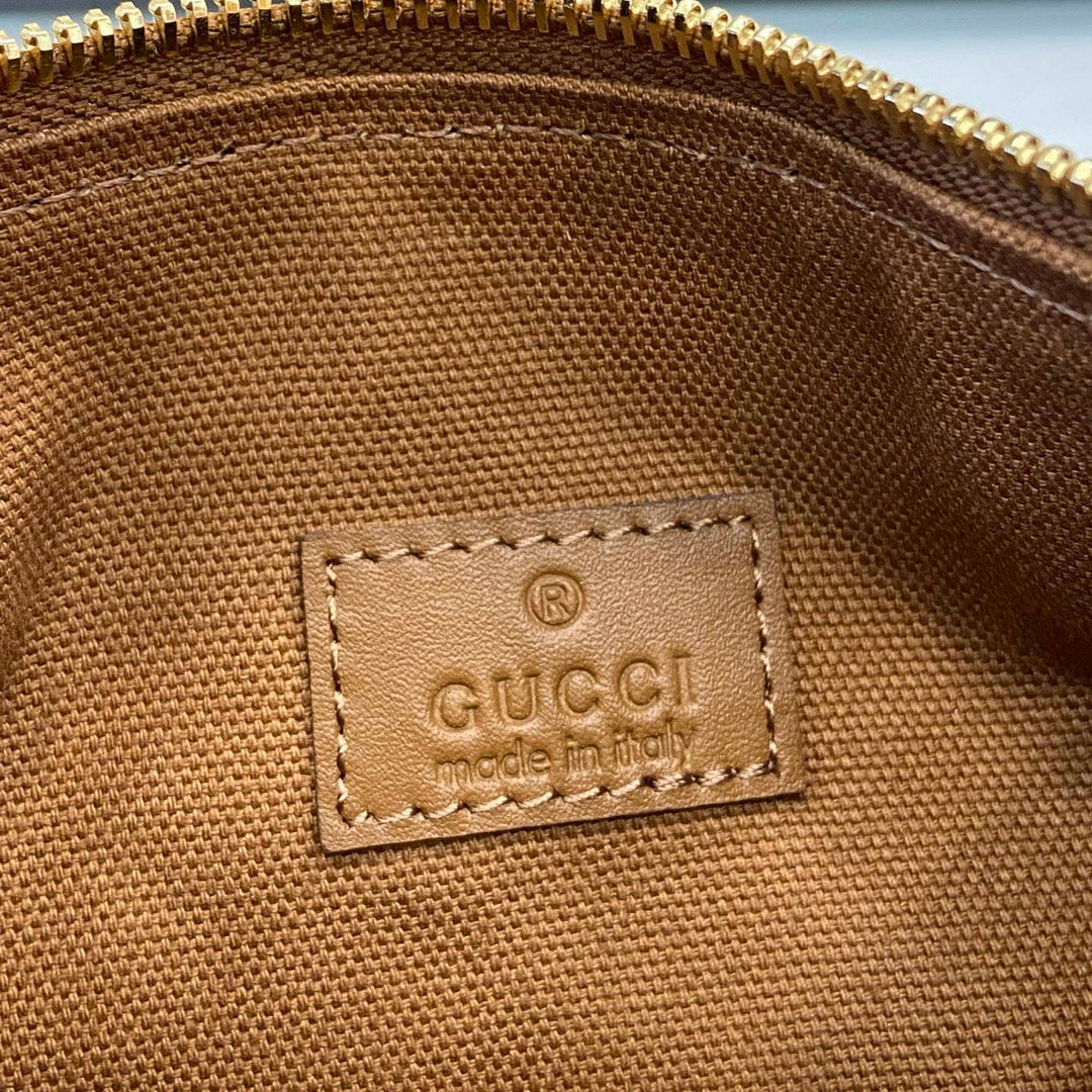Gucci 860784 Gucci Half Horsebit Mini Shoulder Bag Brown Leather