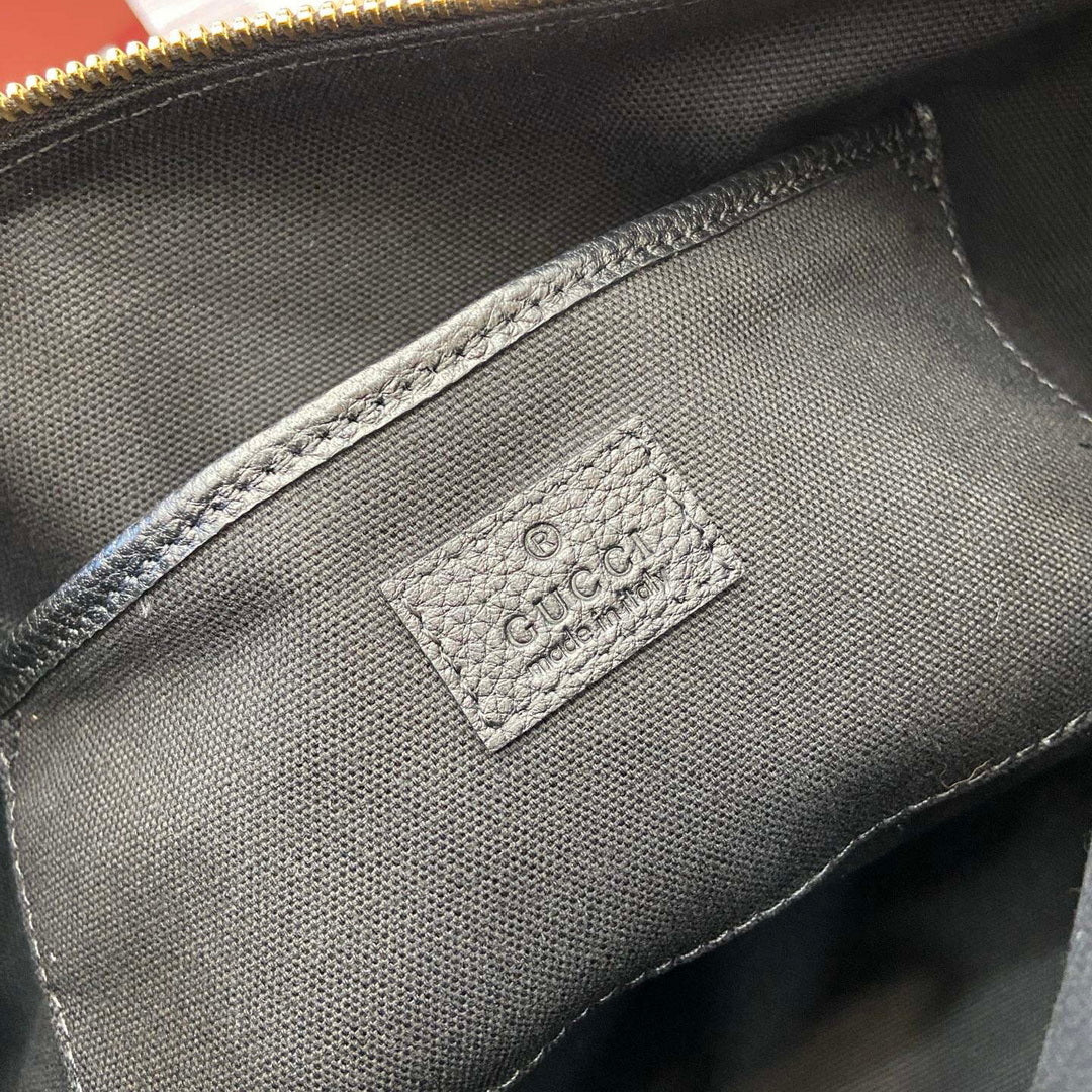 Gucci 860787 Gucci Half Horsebit Medium Shoulder Bag Black soft grainy leather