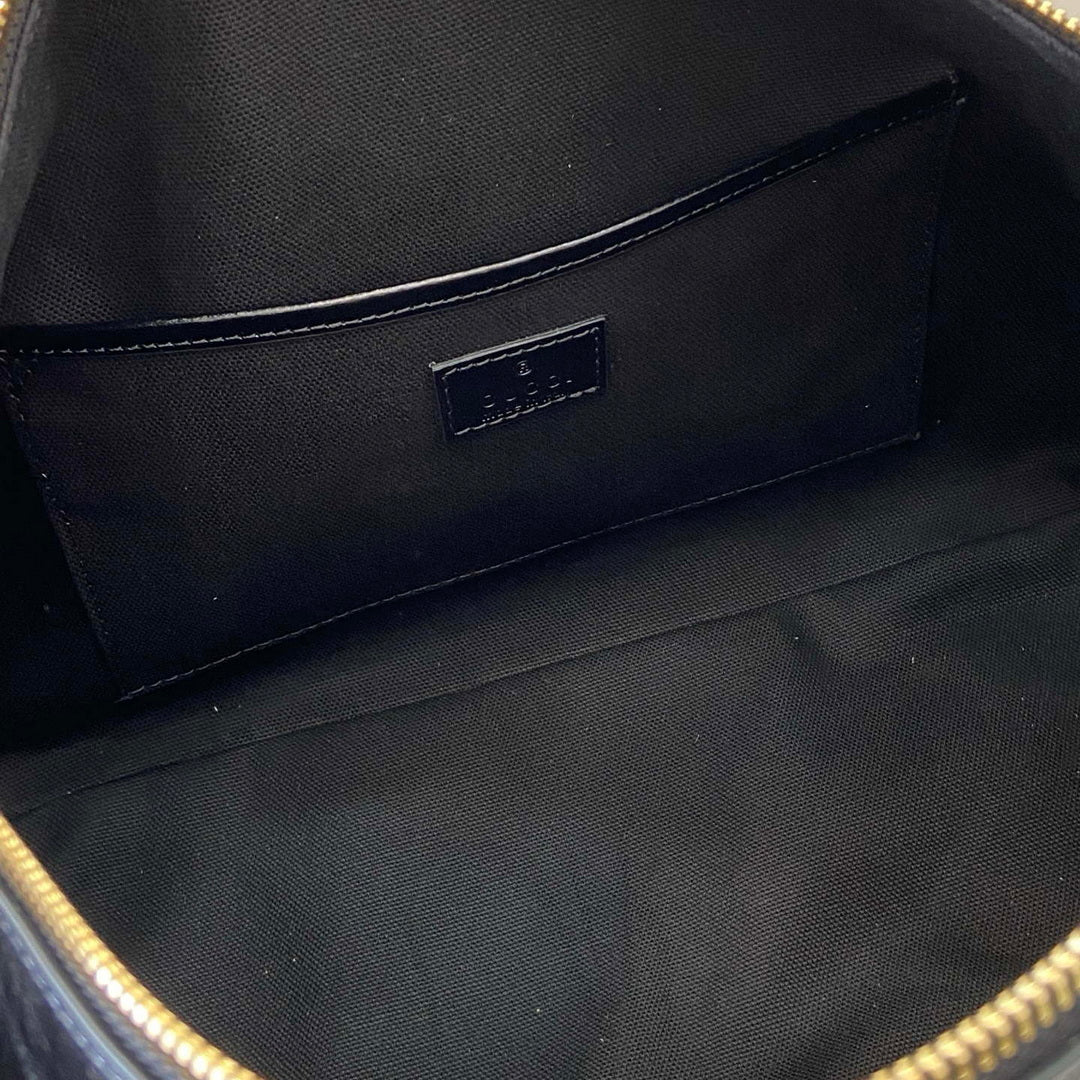 Gucci 860787 Gucci Half Horsebit Medium Shoulder Bag Black
