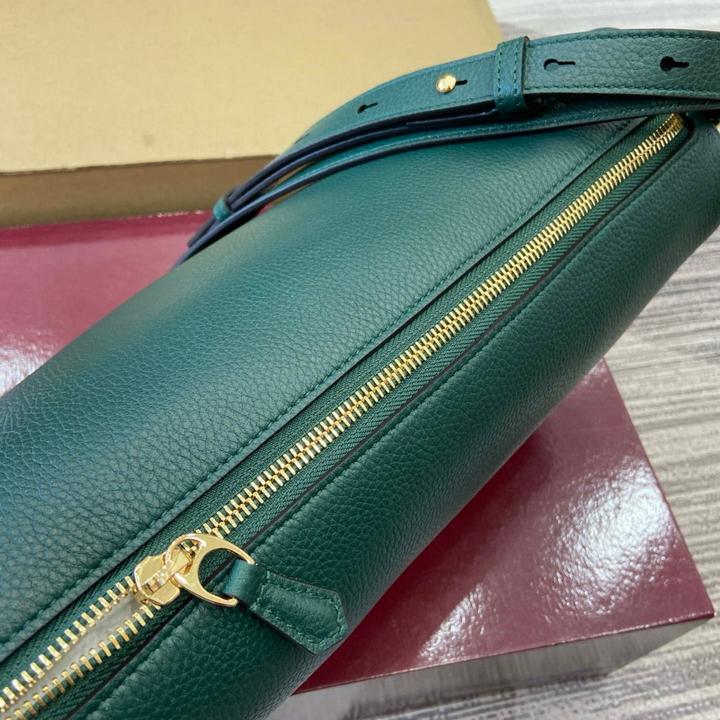 Gucci 860787 Gucci Half Horsebit Medium Shoulder Bag Green