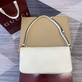 Gucci 860787 Gucci Half Horsebit Medium Shoulder Bag Ivory