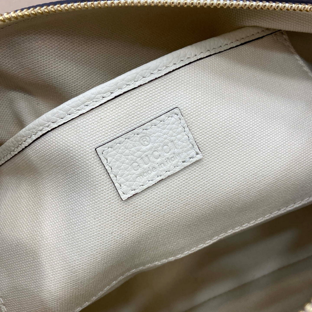 Gucci 860787 Gucci Half Horsebit Medium Shoulder Bag Ivory