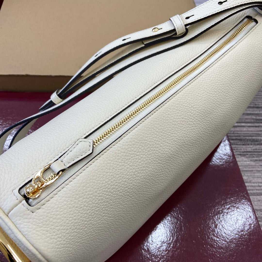 Gucci 860787 Gucci Half Horsebit Medium Shoulder Bag Ivory