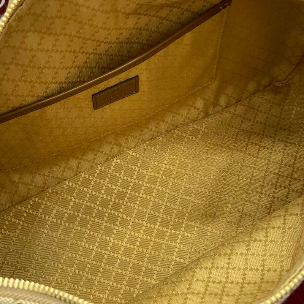 Gucci 862530 Gucci Half Horsebit Large Shoulder Bag Beige GG canvas
