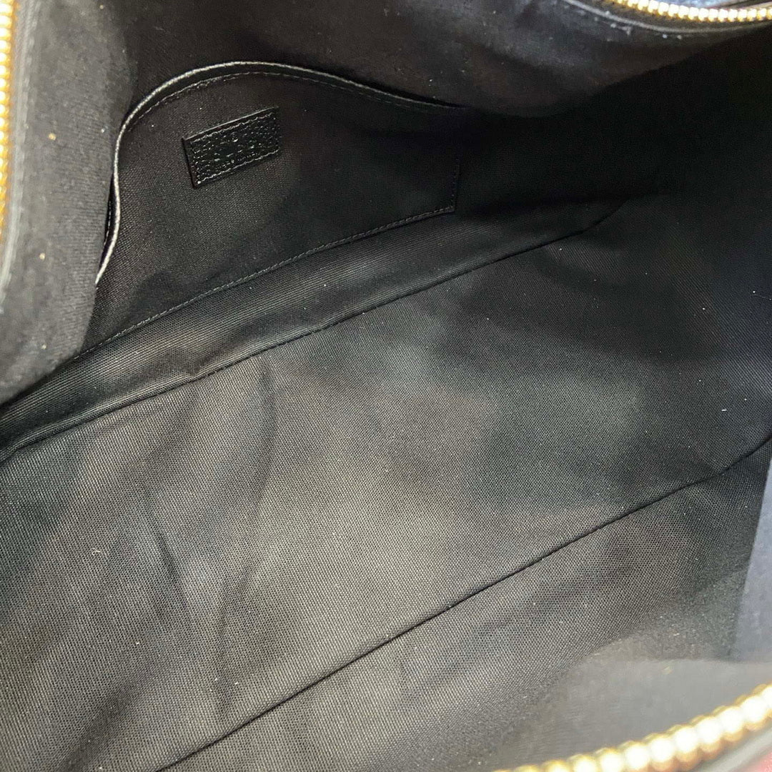 Gucci 862530 Gucci Half Horsebit Large Shoulder Bag Black soft grainy leather