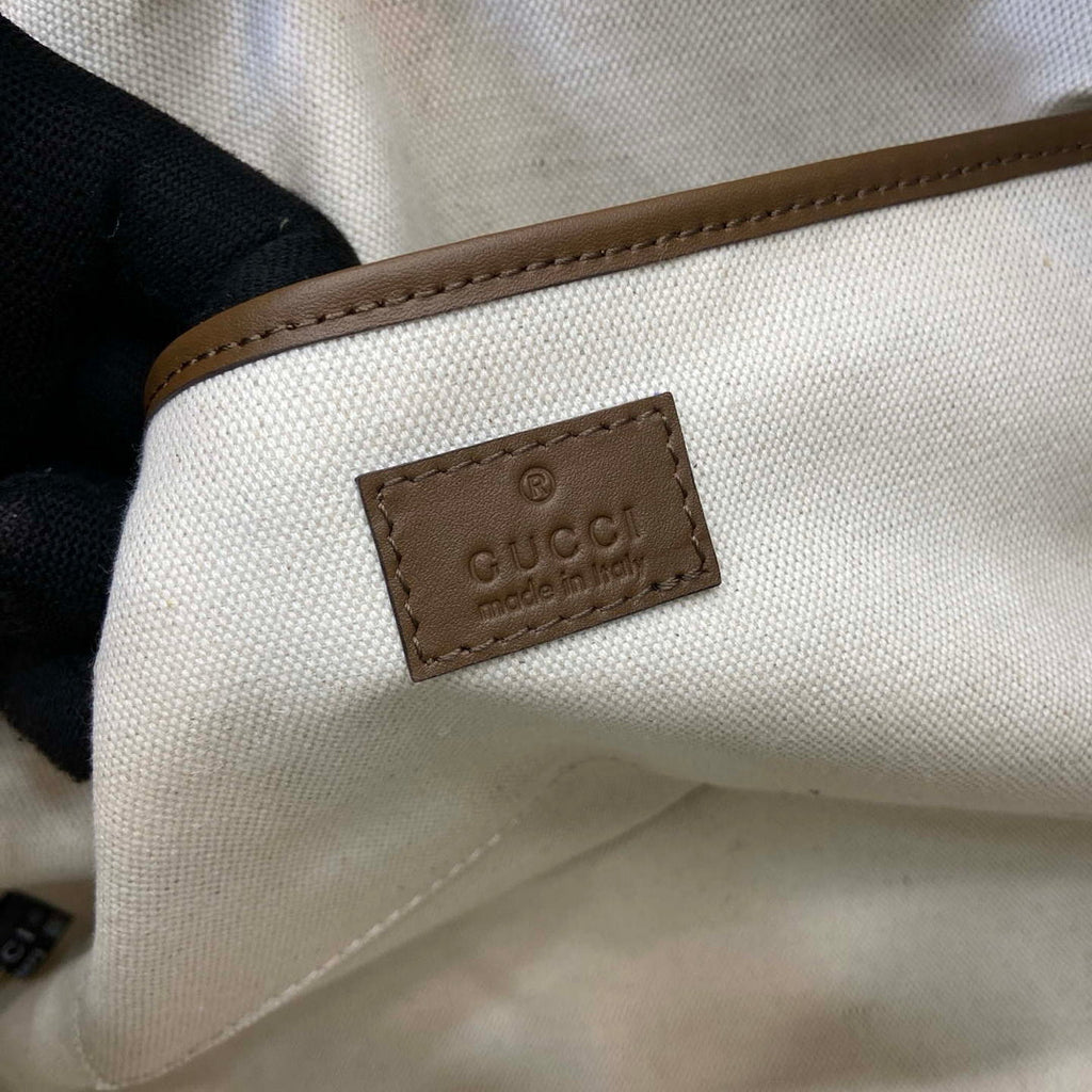 Gucci 862530 Gucci Half Horsebit Large Shoulder Bag Brown GG suede