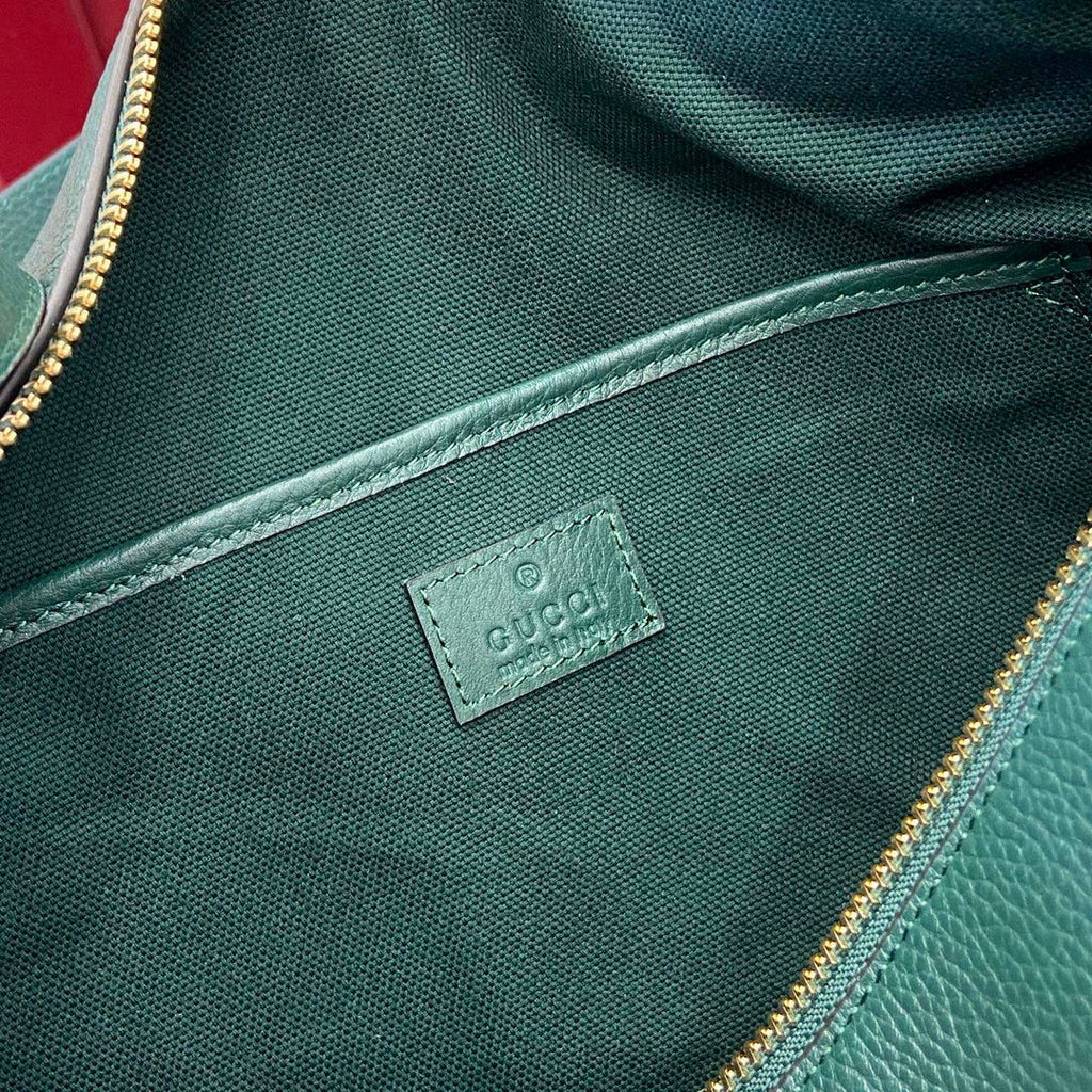 Gucci 862530 Gucci Half Horsebit Large Shoulder Bag Green