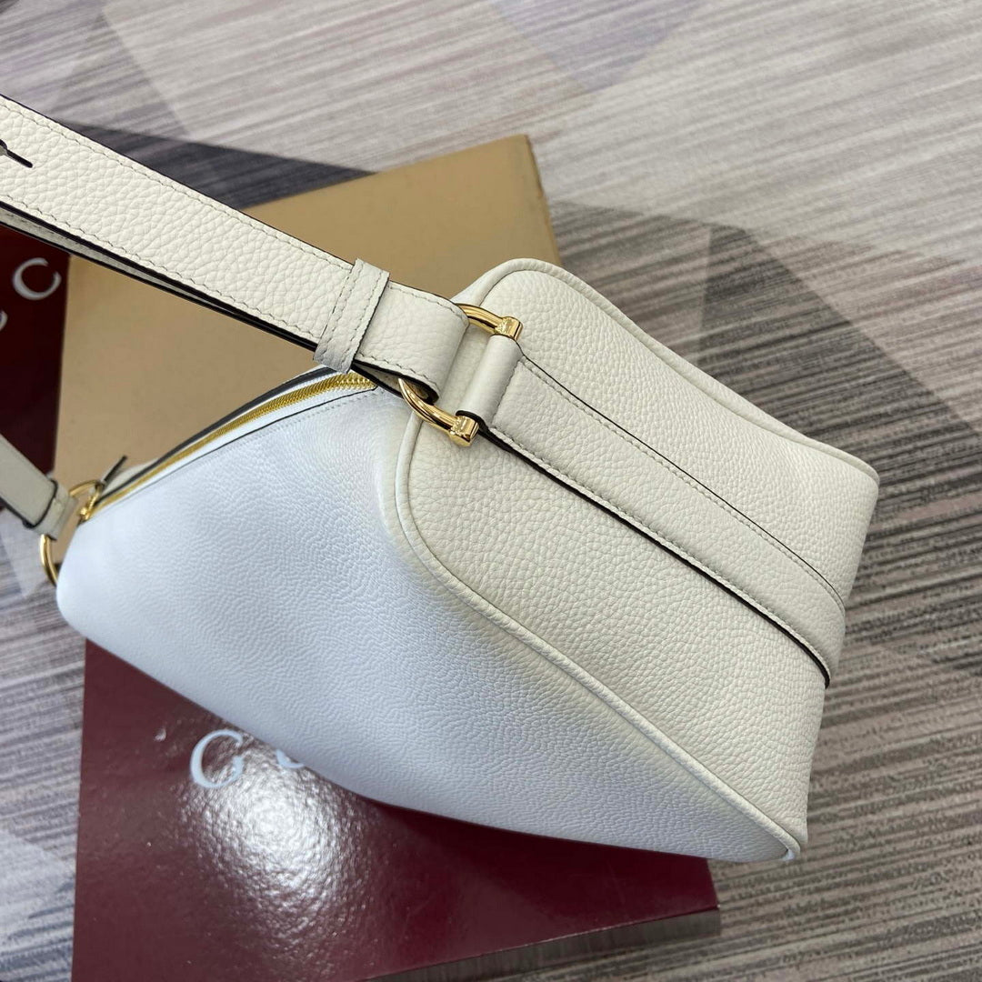 Gucci 862530 Gucci Half Horsebit Large Shoulder Bag Ivory