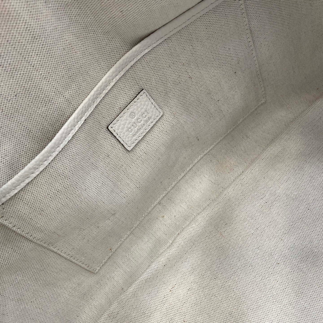Gucci 862530 Gucci Half Horsebit Large Shoulder Bag Ivory