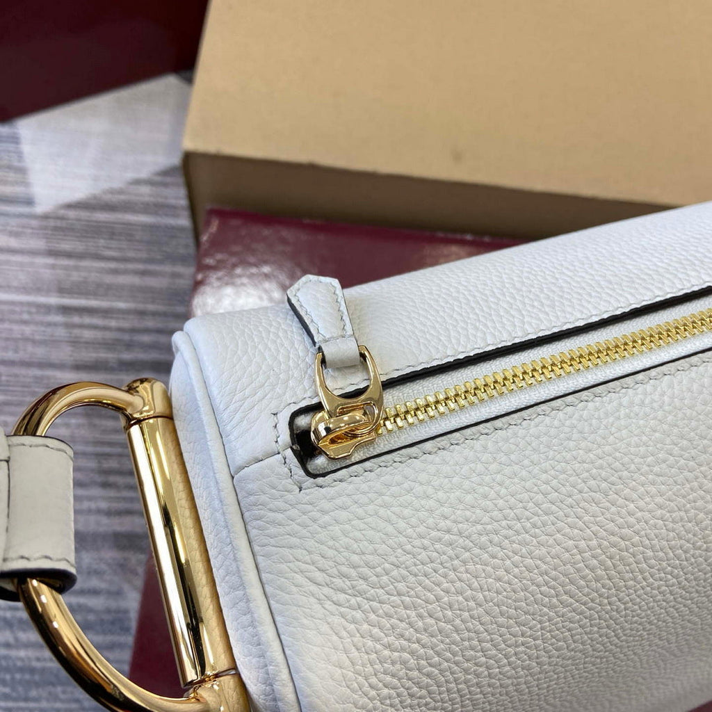 Gucci 862530 Gucci Half Horsebit Large Shoulder Bag Ivory