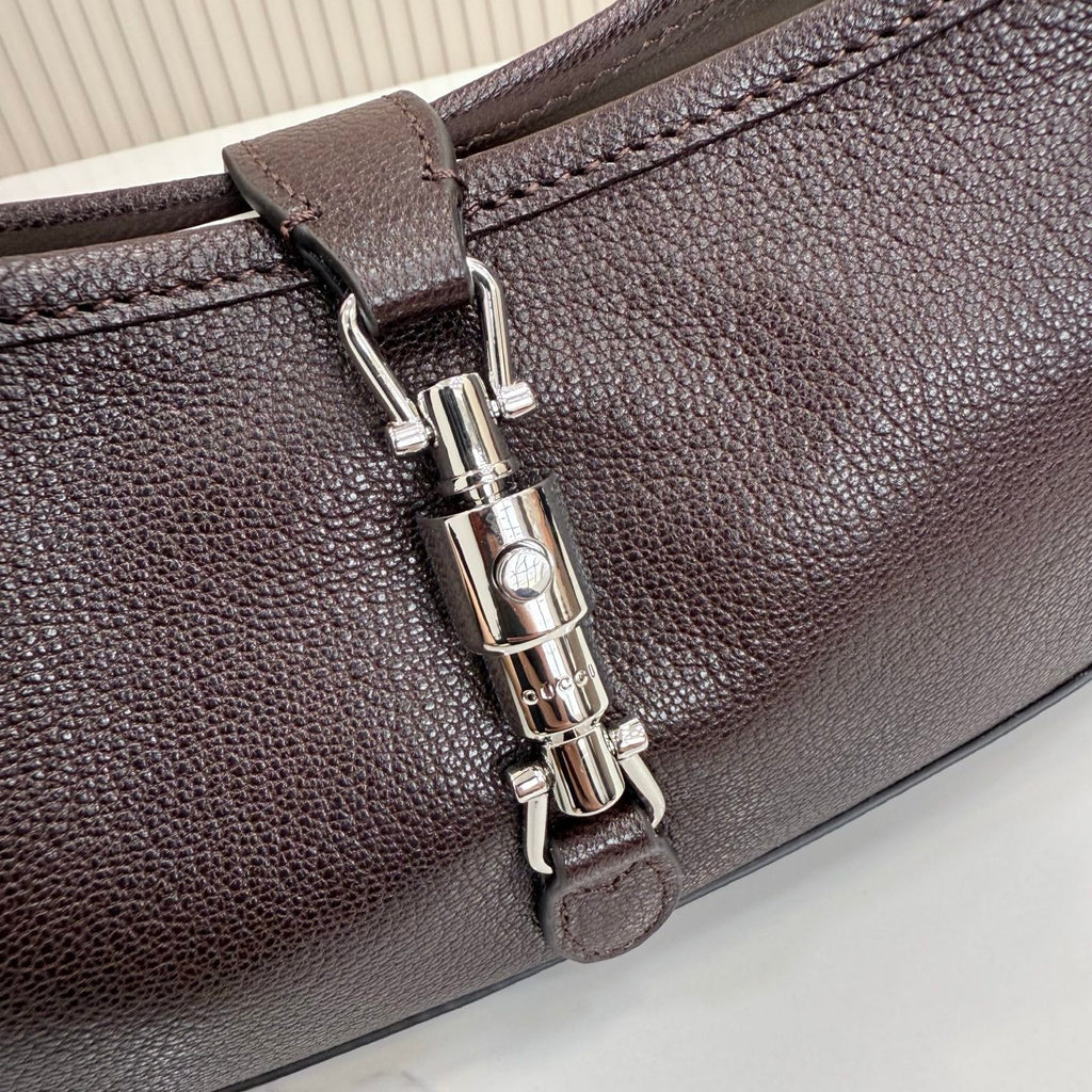 Gucci 863137 Jackie Slim Medium Shoulder Bag Dark Brown