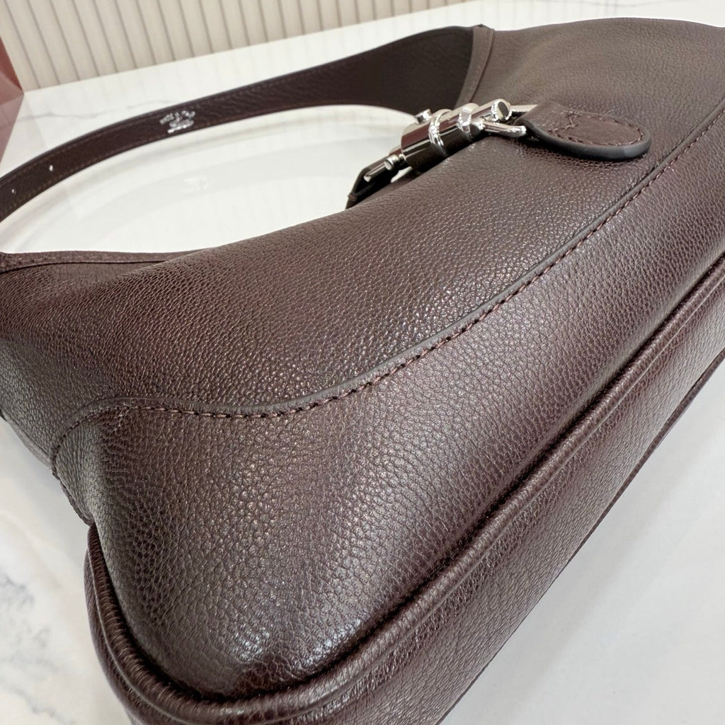 Gucci 863137 Jackie Slim Medium Shoulder Bag Dark Brown
