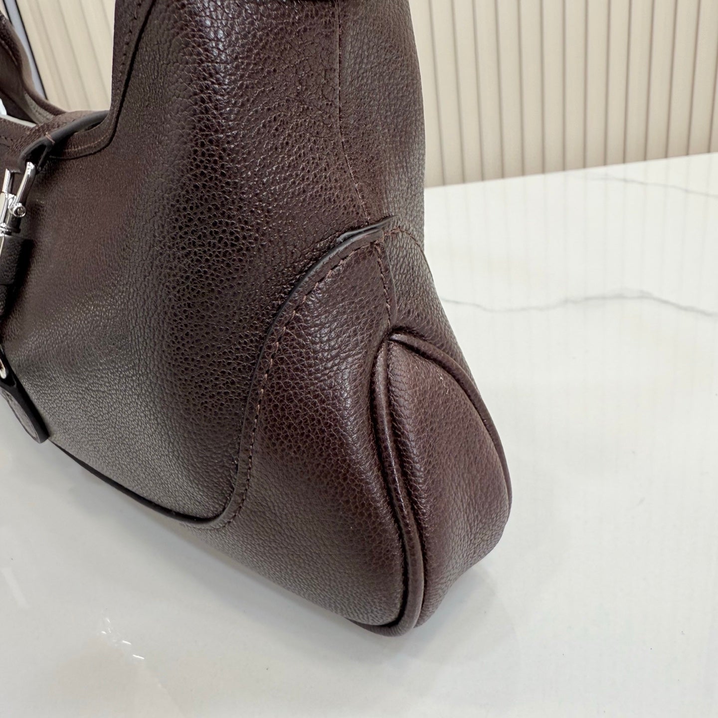 Gucci 863137 Jackie Slim Medium Shoulder Bag Dark Brown