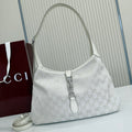 Gucci 863137 Jackie Slim Medium Shoulder Bag Ivory GG canvas