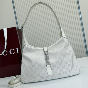 Gucci 863137 Jackie Slim Medium Shoulder Bag Ivory GG canvas - Default Title - View 1