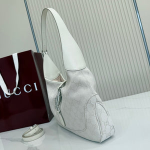Gucci 863137 Jackie Slim Medium Shoulder Bag Ivory GG canvas - Default Title - View 5