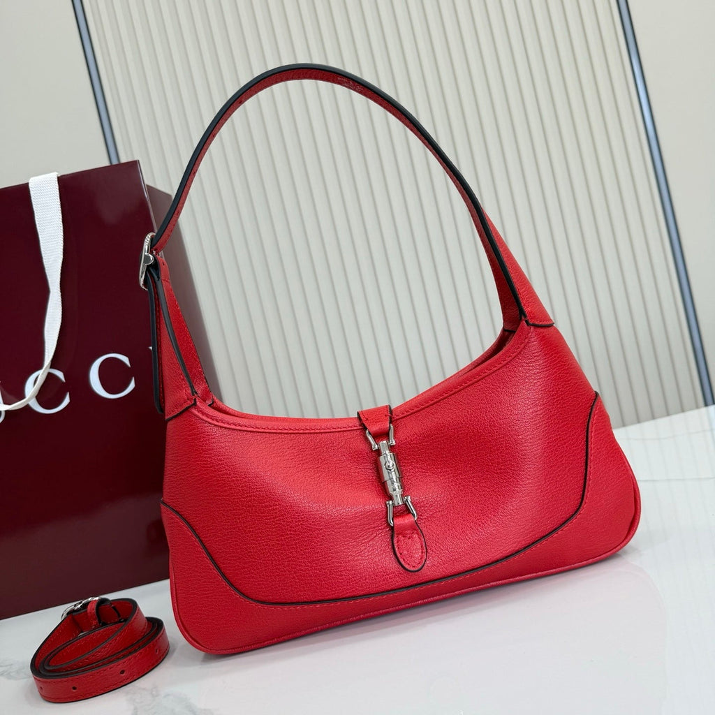 Gucci 863137 Jackie Slim Medium Shoulder Bag Red