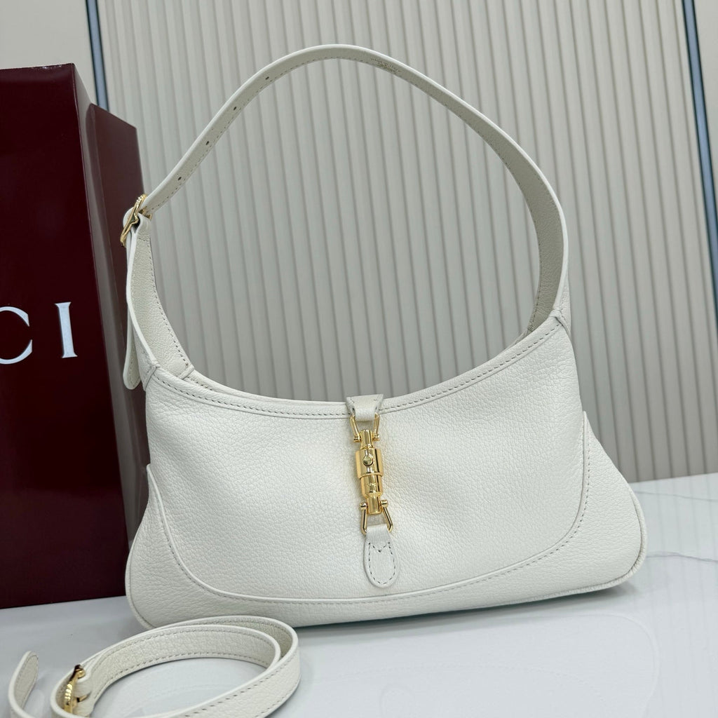 Gucci 863137 Jackie Slim Medium Shoulder Bag White