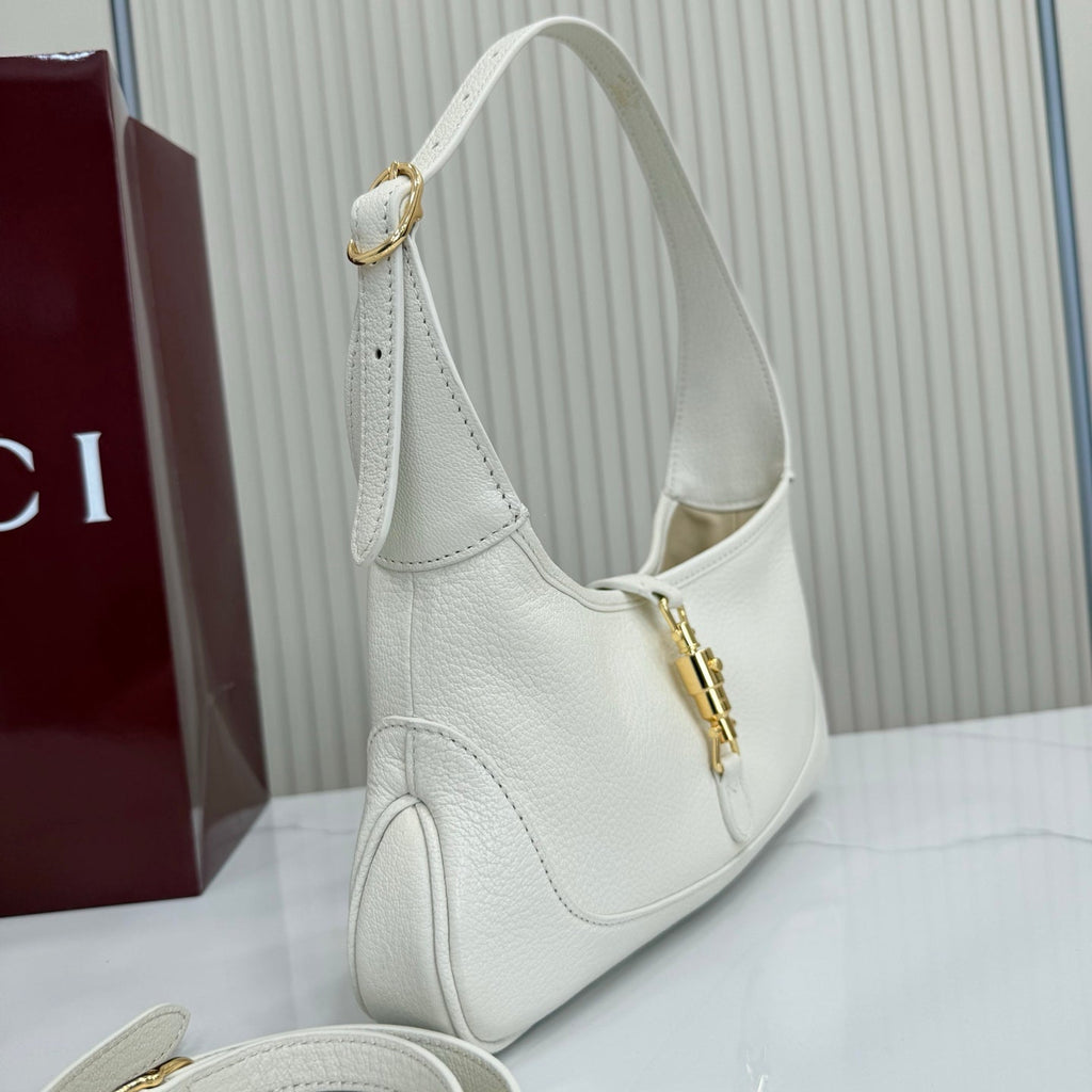 Gucci 863137 Jackie Slim Medium Shoulder Bag White