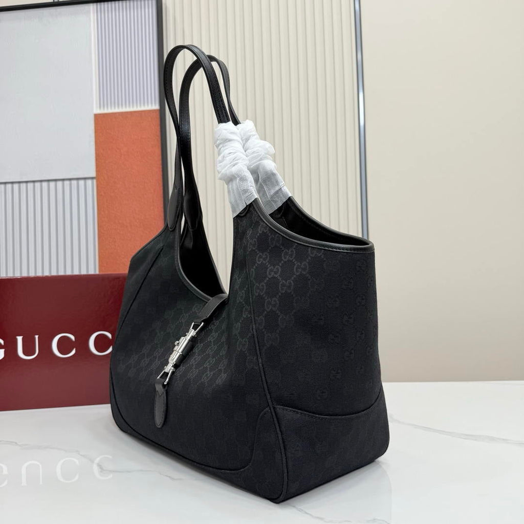 Gucci 866645 Mercato medium tote bag Black GG canvas