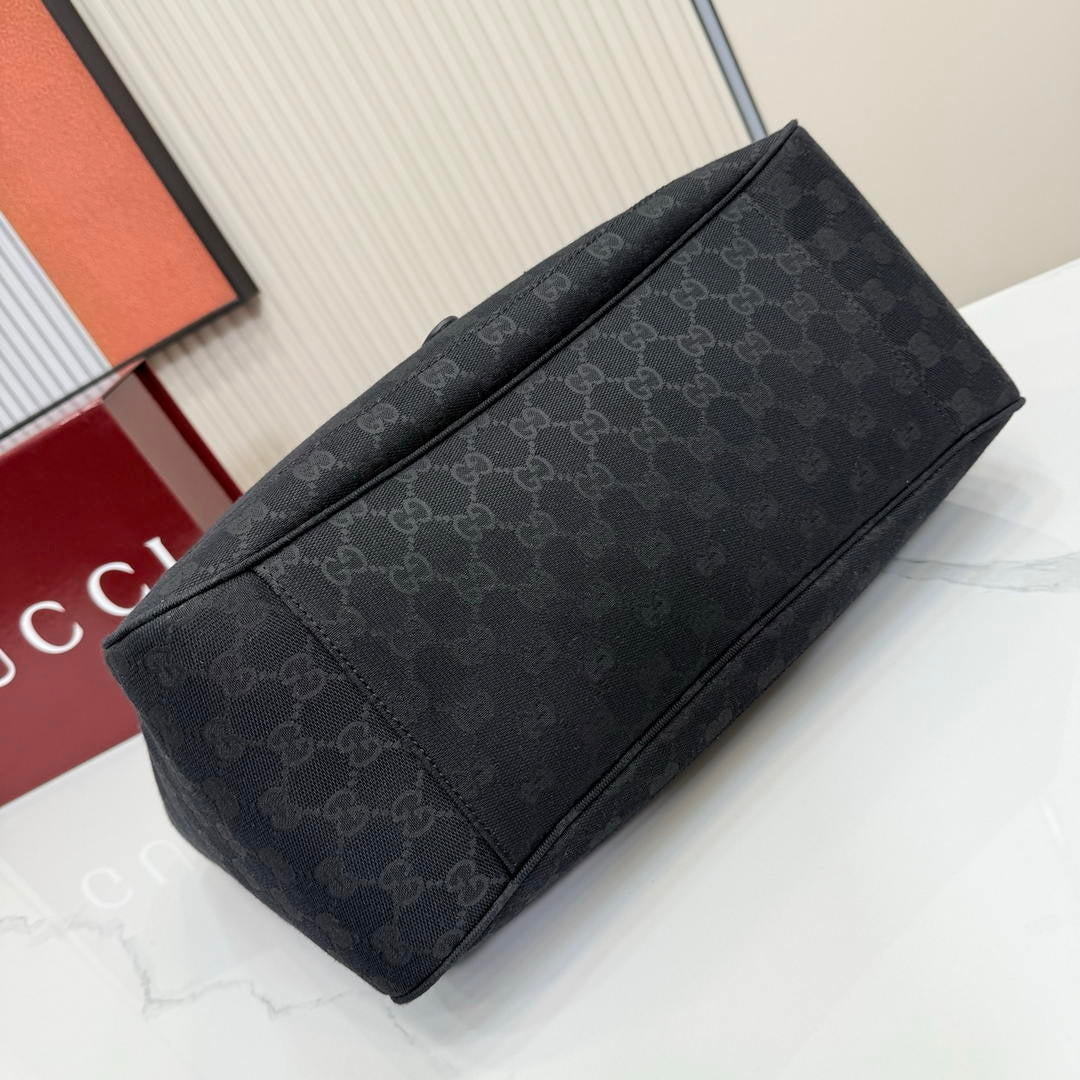 Gucci 866645 Mercato medium tote bag Black GG canvas