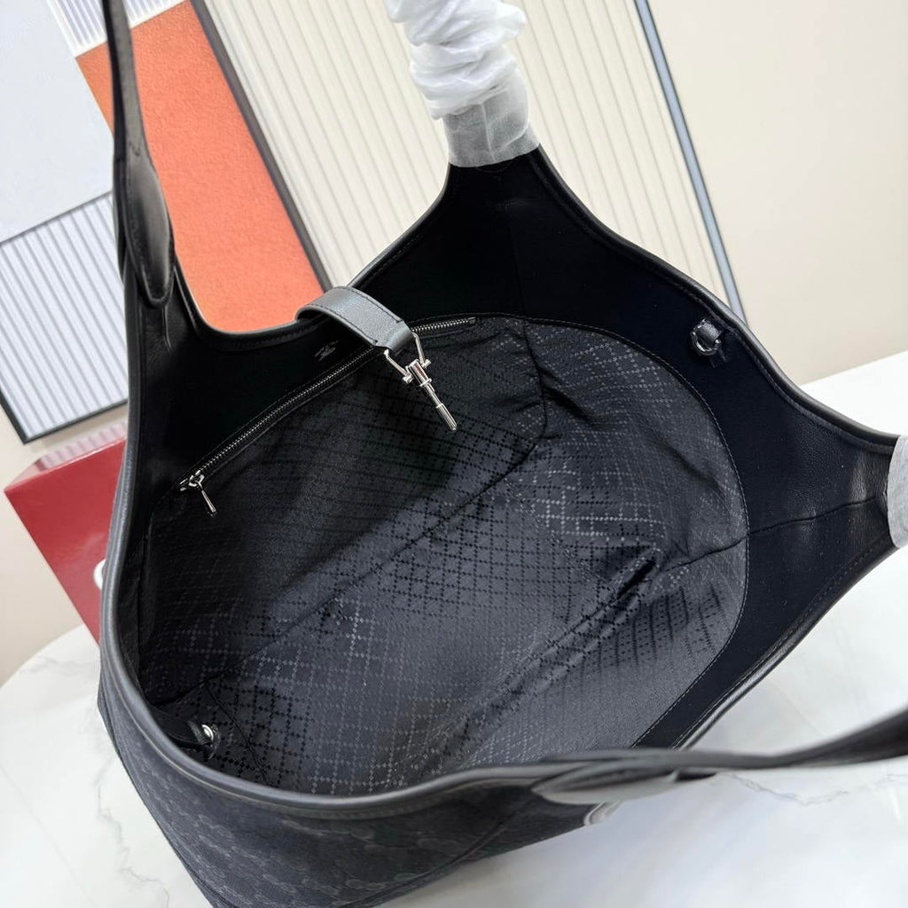 Gucci 866645 Mercato medium tote bag Black GG canvas