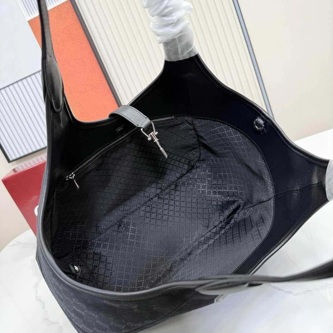 Gucci 866645 Mercato medium tote bag Black GG canvas
