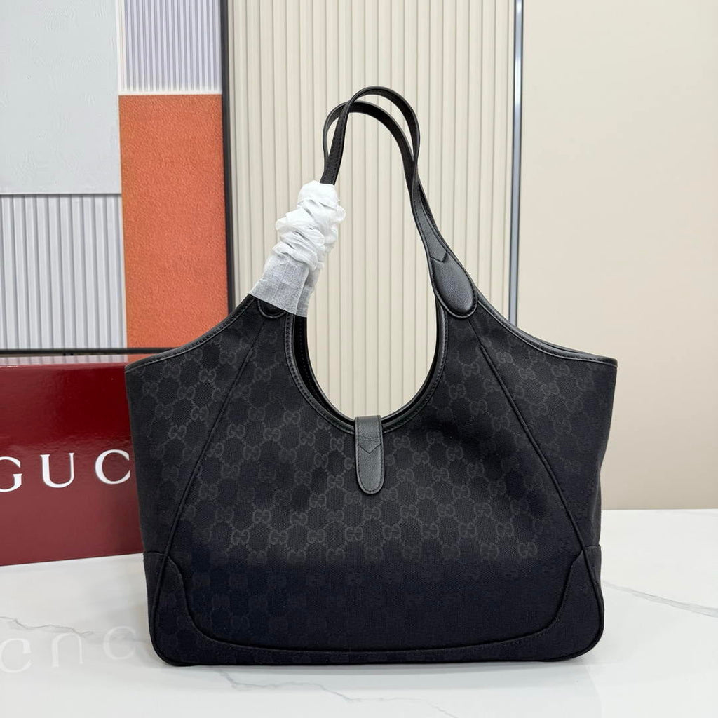 Gucci 866645 Mercato medium tote bag Black GG canvas