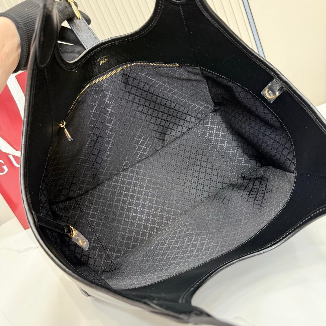 Gucci 866645 Mercato medium tote bag  Black leather