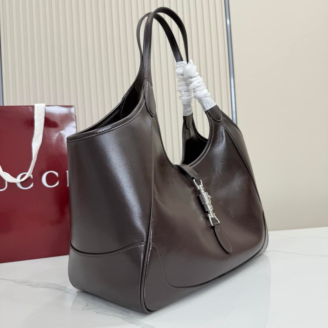 Gucci 866645 Mercato medium tote bag  Dark Brown leather
