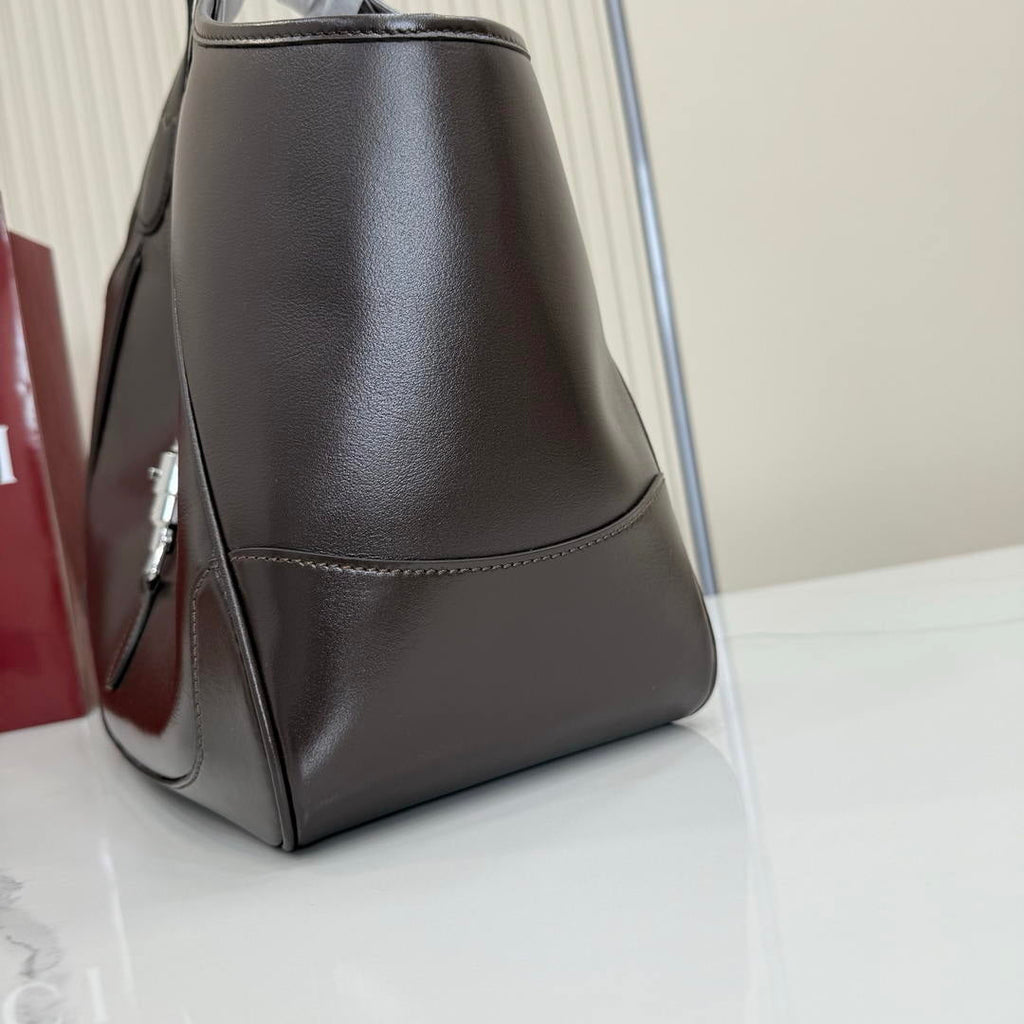 Gucci 866645 Mercato medium tote bag  Dark Brown leather